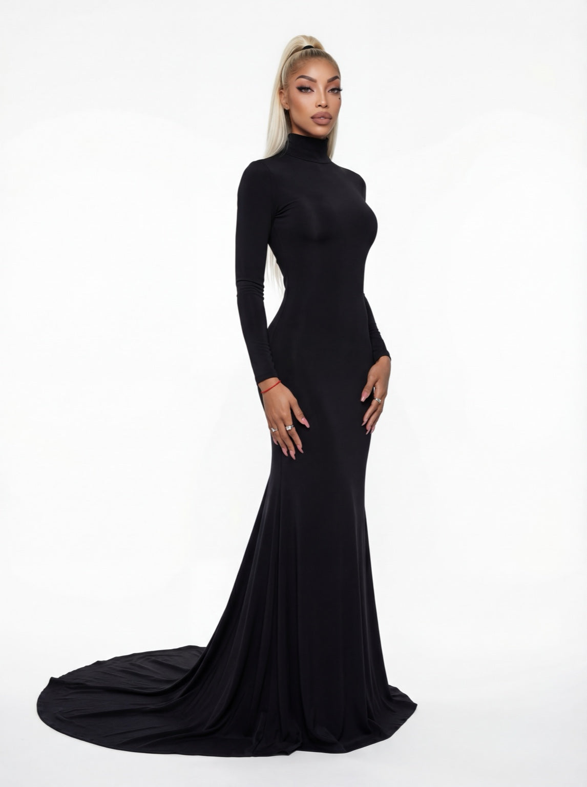 Jersey Maxi Train Dress