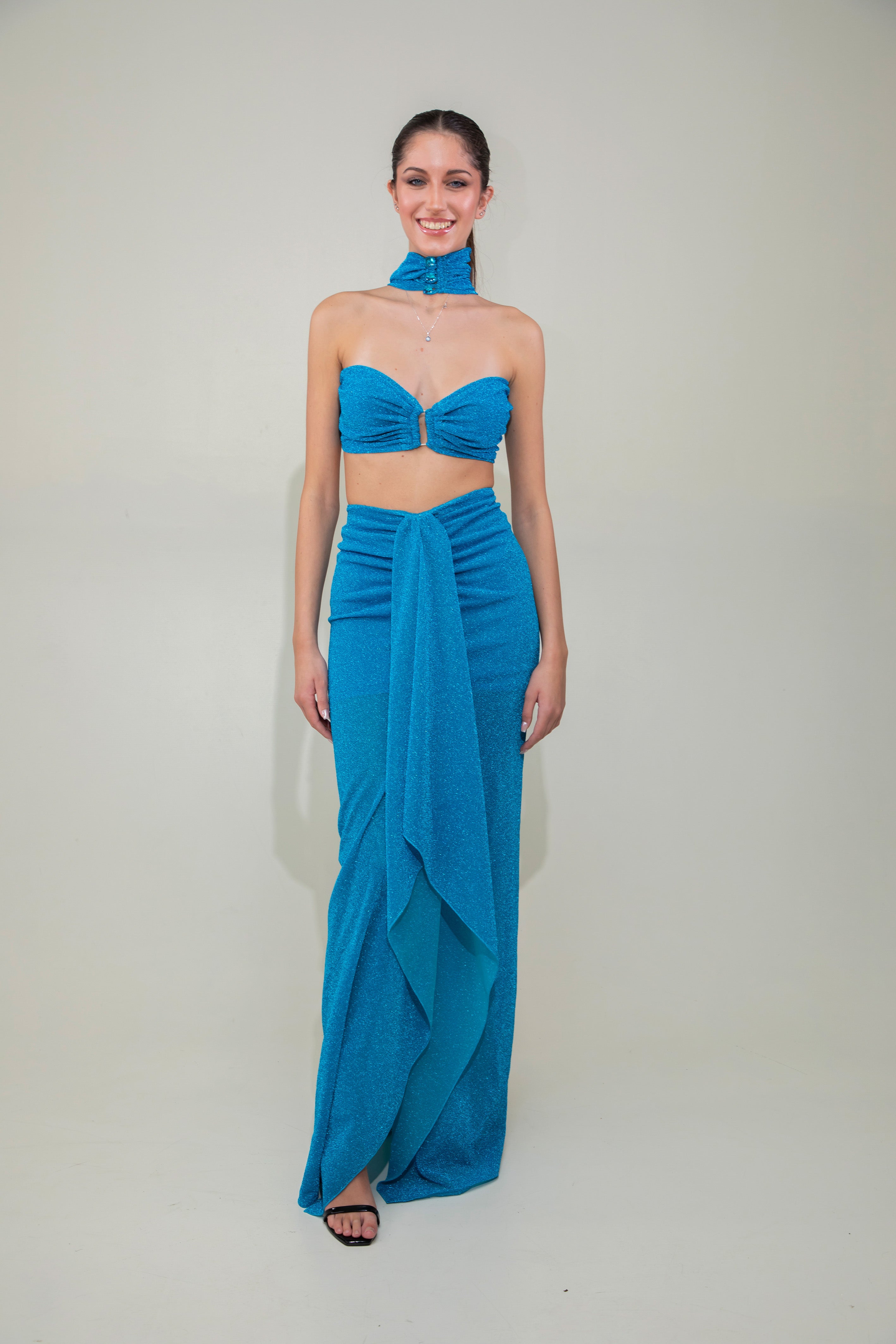 Celeste Glitter Draped Set