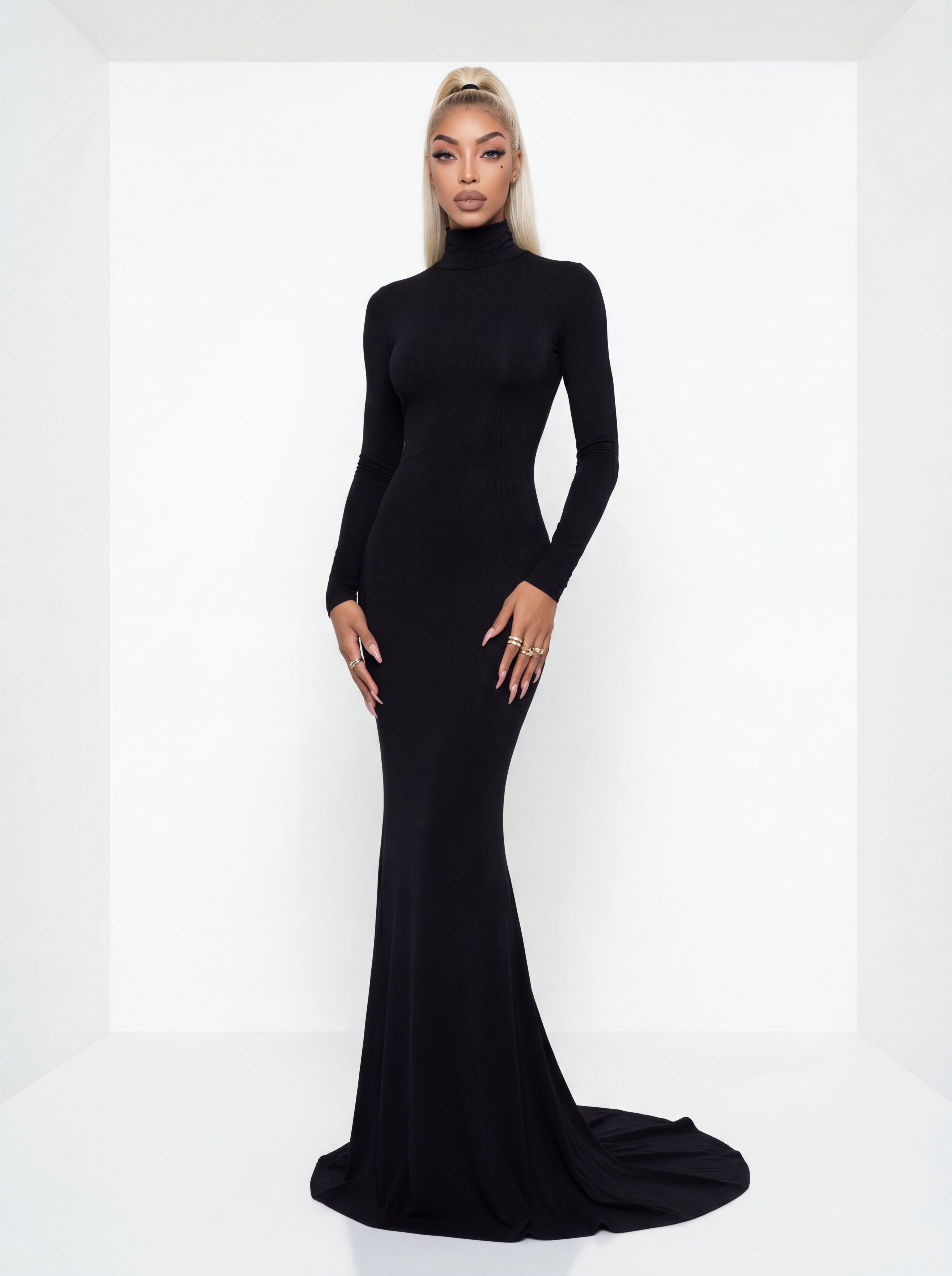 Jersey Maxi Train Dress